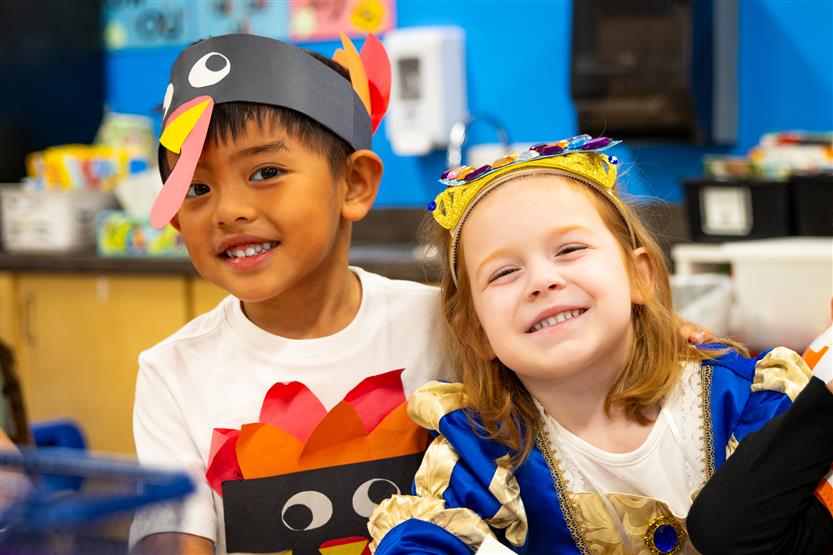 Students participate in an alphabet parade